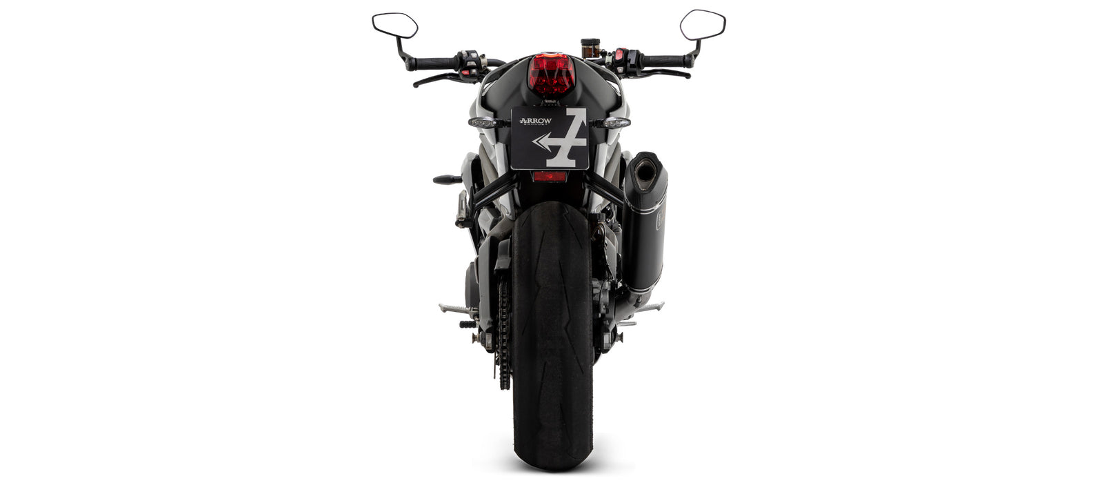 ARROW | TRIUMPH STREET TRIPLE 765 RS 2020-2022 | Catalytic homologated full system with Veloce aluminium "Dark" silencer