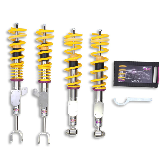 10220080 | KW Coilover suspension V1 inox | Car type: BMW 5 (F10) 5L, GT, HY, KL, M5/M6 01/2009-10/2016 520 d - 140kW - 1995ccm - 4 cyl. - Rear-Wheel Drive  Only Models Year: 03/2010- Axle Load FA/RA (kg): -1195/-1315