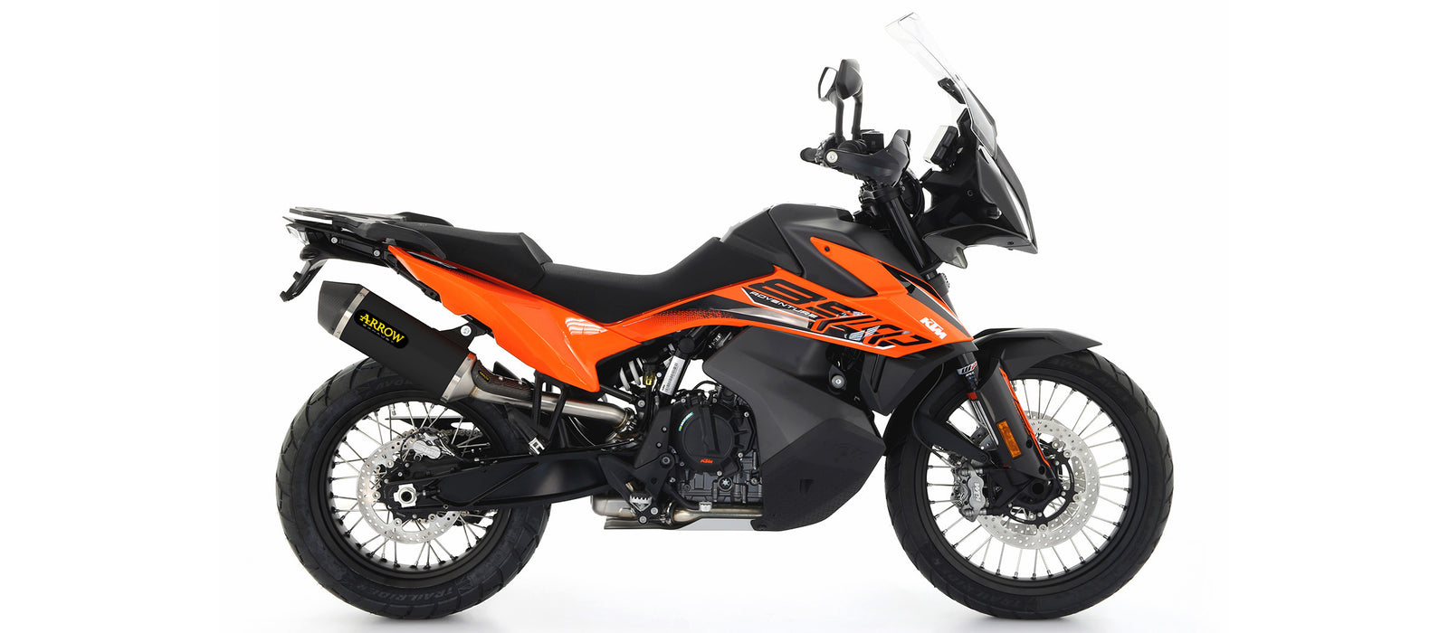 ARROW EXHAUST | KTM 890 Adventure / R / SMT 2021/2023 | Race-Tech aluminium "Dark" silencer with carby end cap