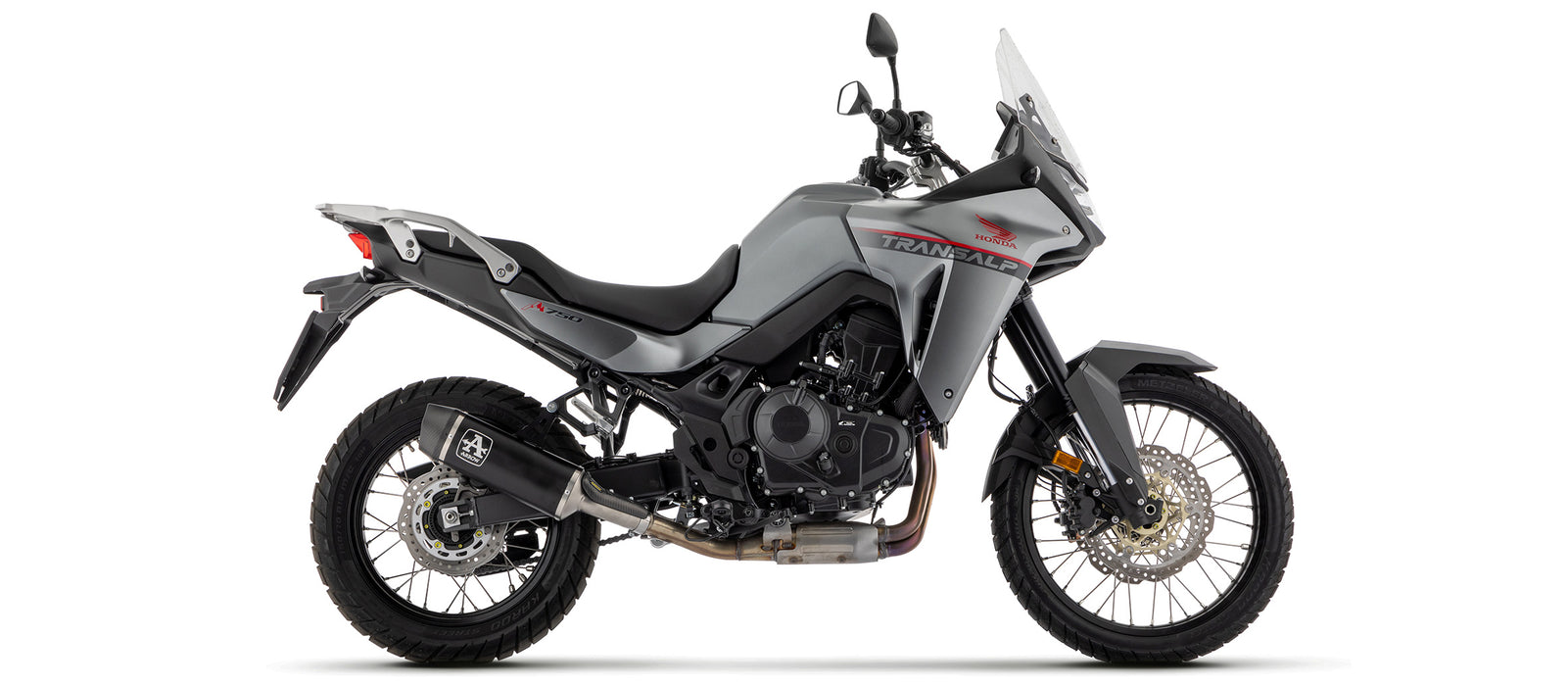 ARROW EXHAUST | Honda XL 750 TRANSALP 2023-24 | Indy Race aluminium "Dark" silencer with carby end cap