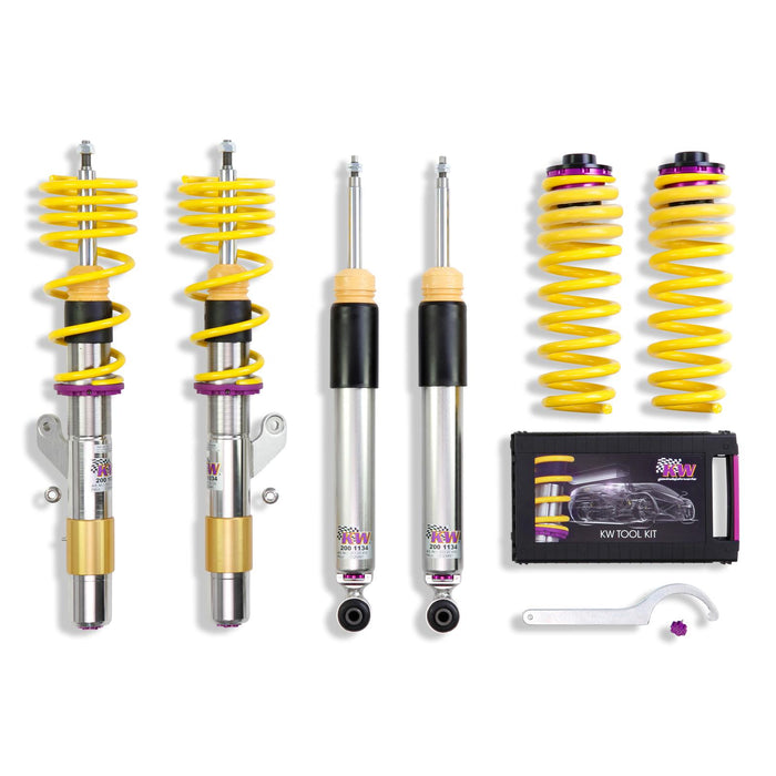 3522000D | KW Coilover suspension V3 inox  | Car type: BMW 3er (F30, F80) 3-HY, 3L, M3, M3 GTS 11/2011-10/2018 320 d - 147kW - 1995ccm - 4 cyl. - Heckantrieb  Only Models Year: 02/2012- Axle Load FA/RA (kg): -950/-1230