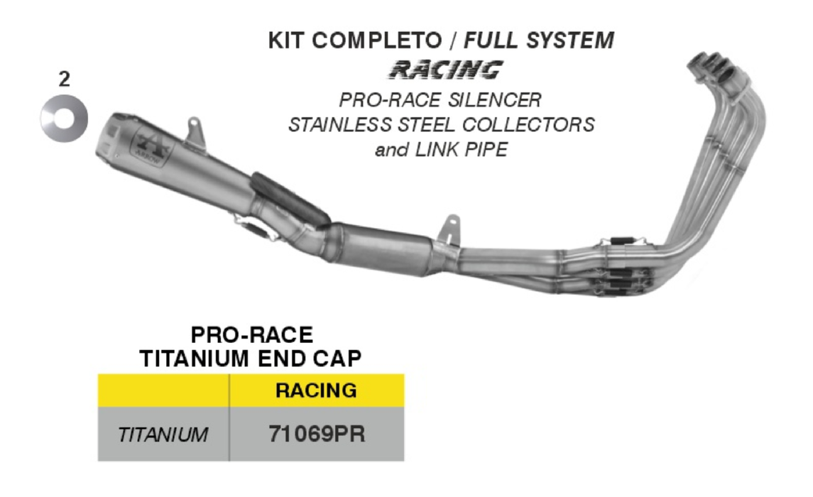 71069PR | ARROW EXHAUST | HONDA CBR650R E5+ 2024-25  | Full system racing with Pro-Race titanium silencers