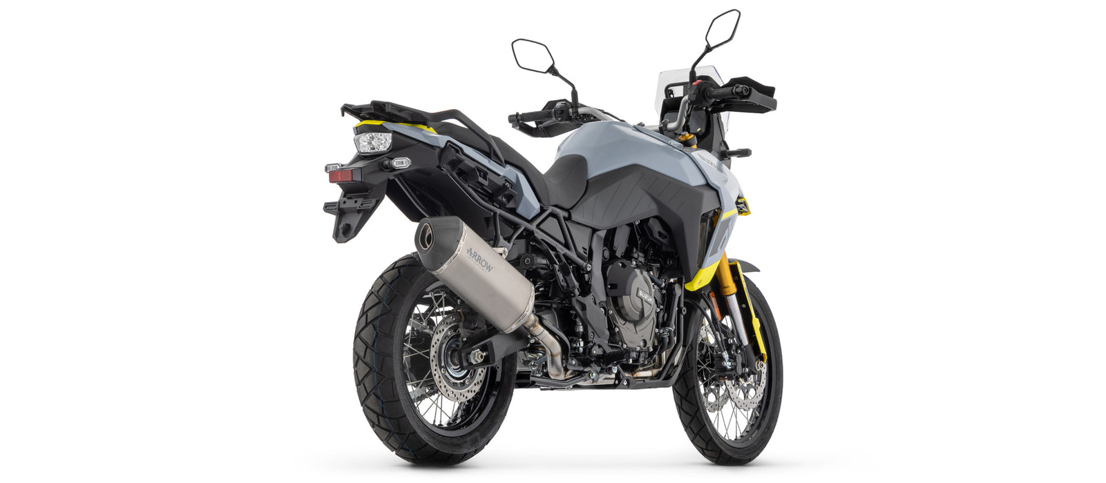 72511SK | ARROW EXHAUST | Suzuki V-STROM 800DE / SE 2023-24 | Sonora titanium silencer with carby end cap