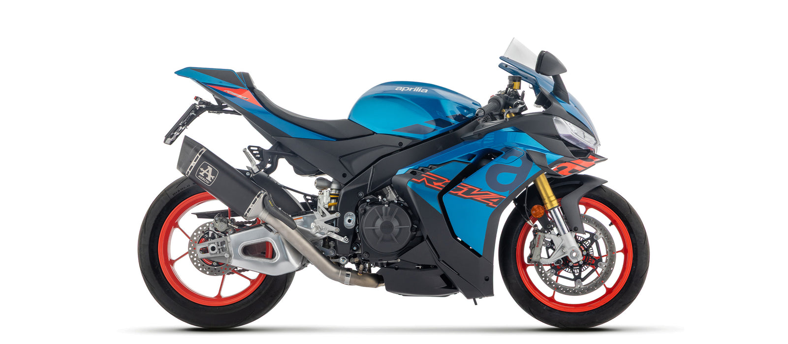 71003PTN | ARROW EXHAUST | Aprilia RSV 4 2025 | Pista titanium "Dark" silencer with titanium link pipe