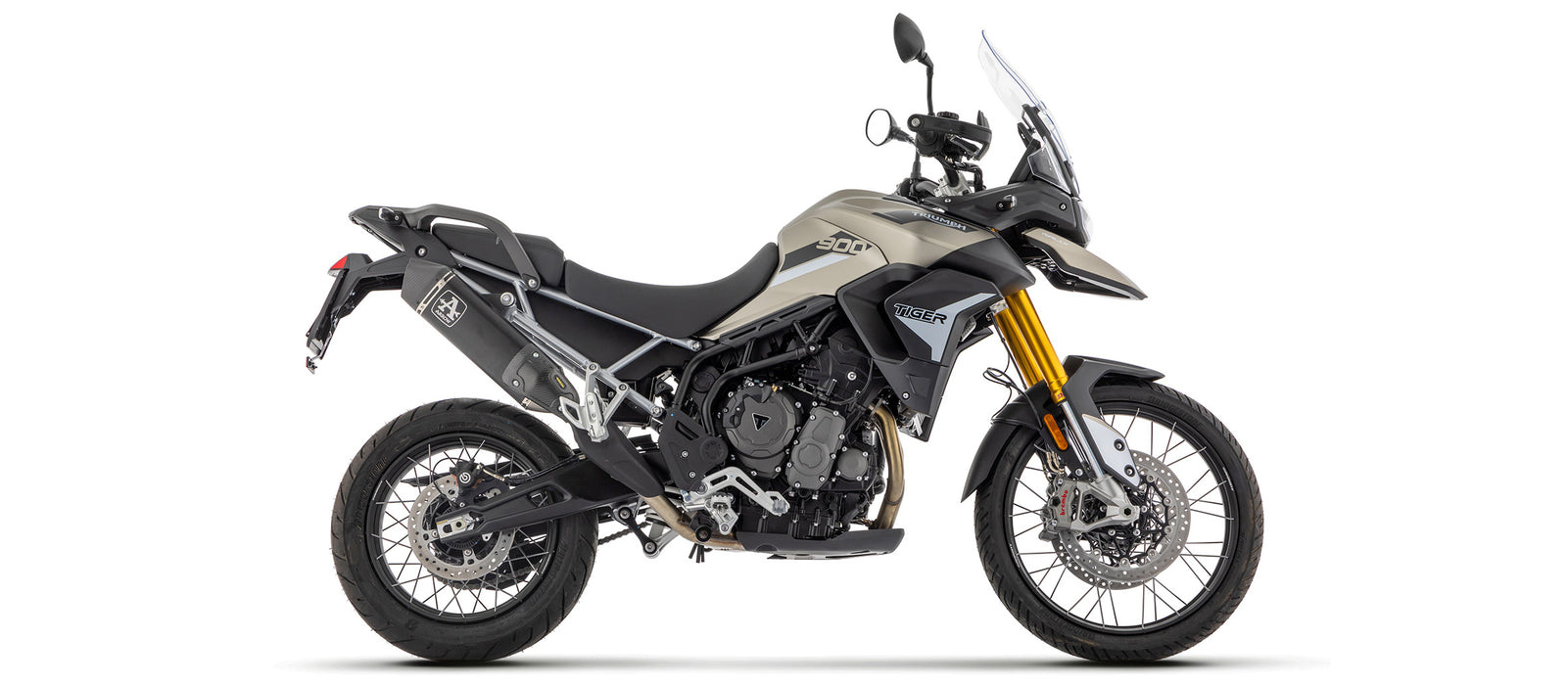 ARROW EXHAUST | Triumph TIGER 900 2020/2023 | Veloce aluminium "Dark" silencer