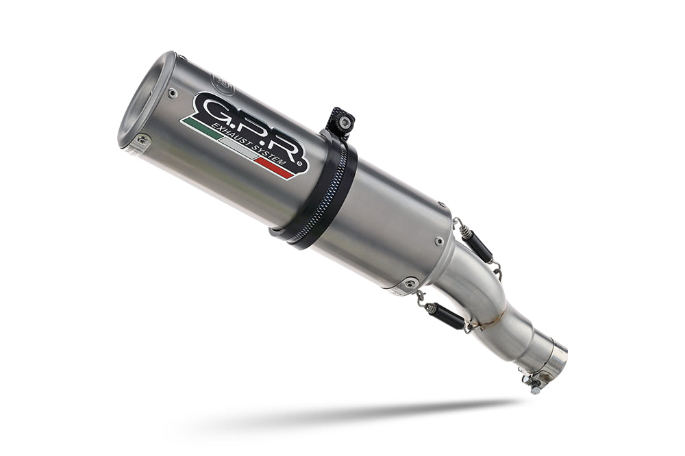 E5.K.174.M3.TN | G.P.R EXHAUST | KAWASAKI NINJA 400 2023-2024, M3 TITANIUM NATURAL, HOMOLOGATED LEGAL SLIP-ON EXHAUST INCLUDING REMOVABLE DB KILLER AND LINK PIPE