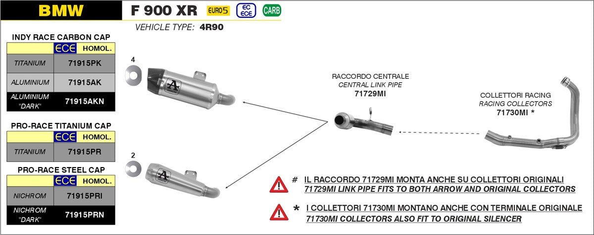 ARROW EXHAUST | BMW F 900 XR 2020-2024 | Middle joint