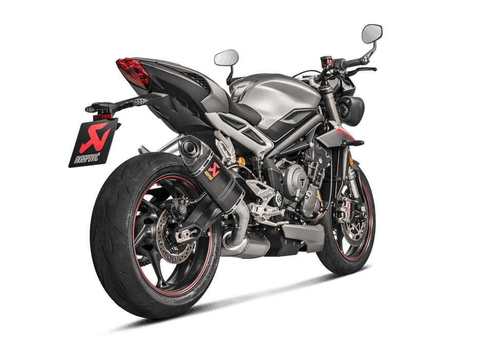 S-T7SO1-HAPC |  AKRPOVIC | Triumph Street Triple 765 S / R / RS 2017 -2019 Slip-On Line (Carbon) - Homologated