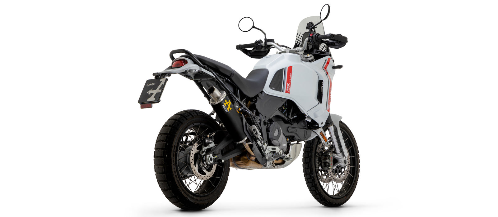 72638AON | ARROW EXHAUST | DUCATI DESERT X 950 2022-2024 | Indy Race aluminium "Dark" silencer with steel end cap
