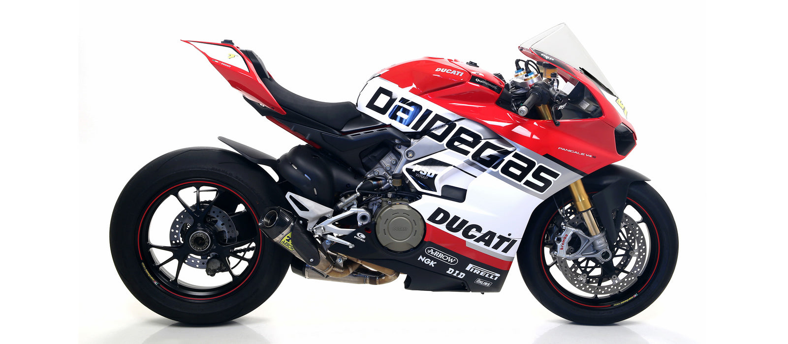 71146PK | ARROW EXHAUST | Ducati Panigale V4 / V4S 2018-19 | Titanium Works silencers (right and left) with carby end cap