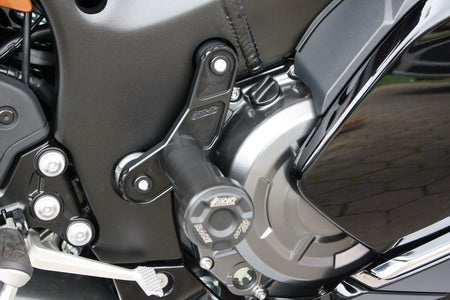 1154440-S62-SH | GSG-MOTOTECHNIK | Crash pad set without panel cutout | Suzuki GSX-1300 R Hayabusa 2021-Up