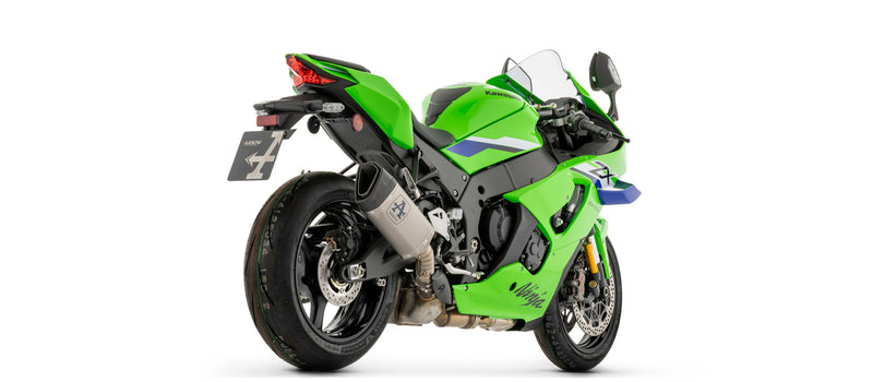 77517PT | ARROW EXHAUST |Kawasaki ZX-10R / ZX-10RR 2026 |  Pista Titanium silencer with carby end cap with titanium link pipe