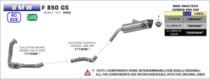 ARROW EXHAUST | FOR  BMW F 850 GS 2018-20 | Maxi Race-Tech Approved aluminium silencer with carby end cap