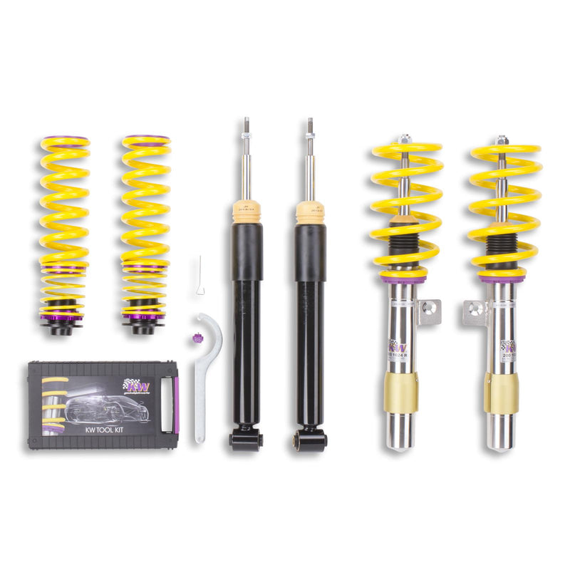10220067 | KW Coilover suspension V1 inox | Car type: BMW 3 (E90) 390L, 390X, 3L, M3, M3 GTS, M390 02/2004-02/2012 M3 - 309kW - 3999ccm - 8 cyl. - Rear-Wheel Drive  Only Models Year: 09/2007- Axle Load FA/RA (kg): -1060/-1190