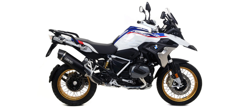 71805AKN | ARROW EXHAUST |  BMW R1200/1250 GS/GSA 2013-2024 | Maxi Race-Tech aluminium "Dark" silencer with carby end cap