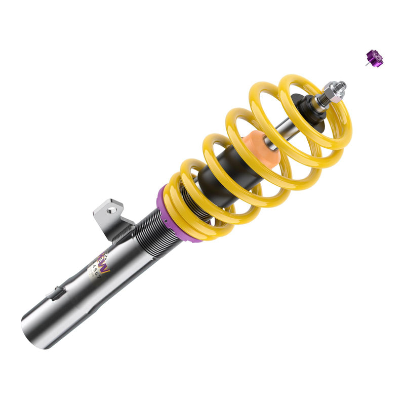 1802000F | KW Coilover suspension V2 comfort | Car type: BMW 2 Coupe (F22, F87) 1C, M3 10/2012-06/2021 220 d - 140kW - 1995ccm - 4 cyl. - Rear-Wheel Drive  Only Models Year: 02/2014- Axle Load FA/RA (kg): 921-1090/-1230