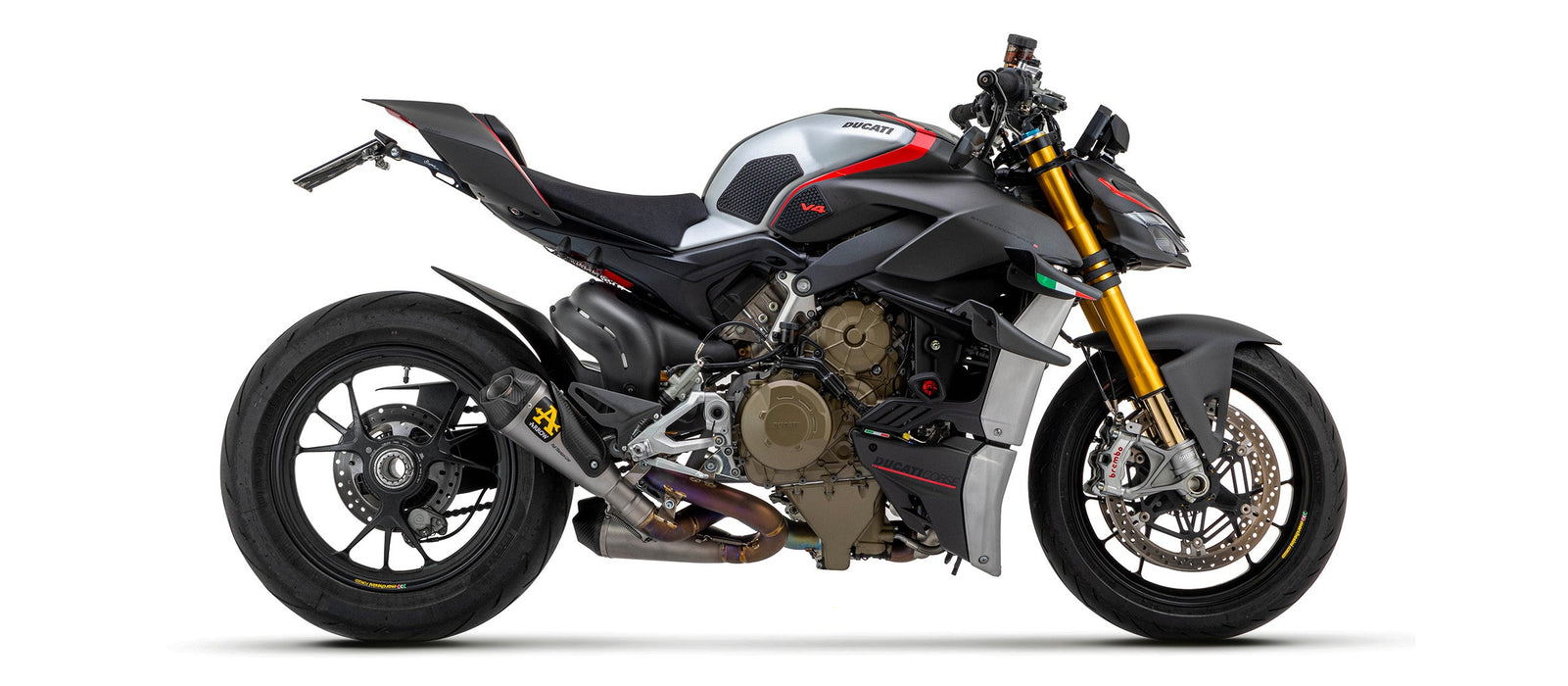 ARROW EXHAUST | DUCATI STREETFIGHTER V4 / PANIGALE V4  2020-24 | Titanium Works silencers (right and left) with stainless steel link pipies