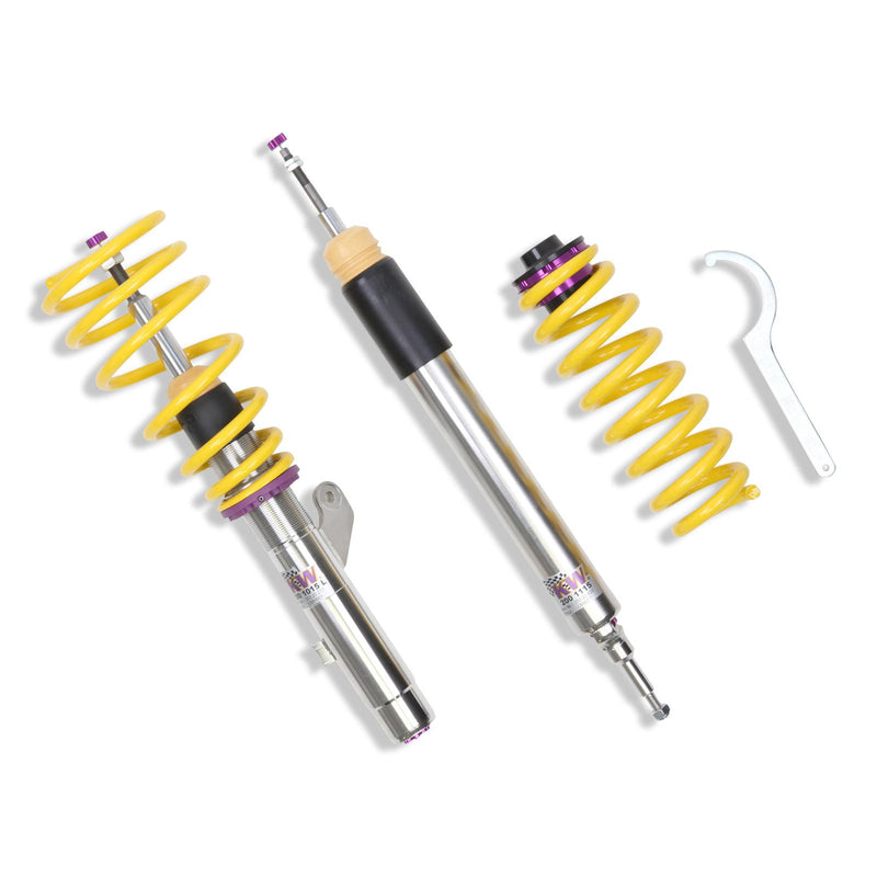 35220032 | KW Coilover suspension V3 inox  | Car type: BMW 3er (E90) 390L, 390X, 3L, M3, M3 GTS, M390 02/2004-02/2012 320 d - 125kW - 1995ccm - 4 cyl. - Heckantrieb  Only Models Year: 04/2005-01/2012 Axle Load FA/RA (kg): -1090/-1135