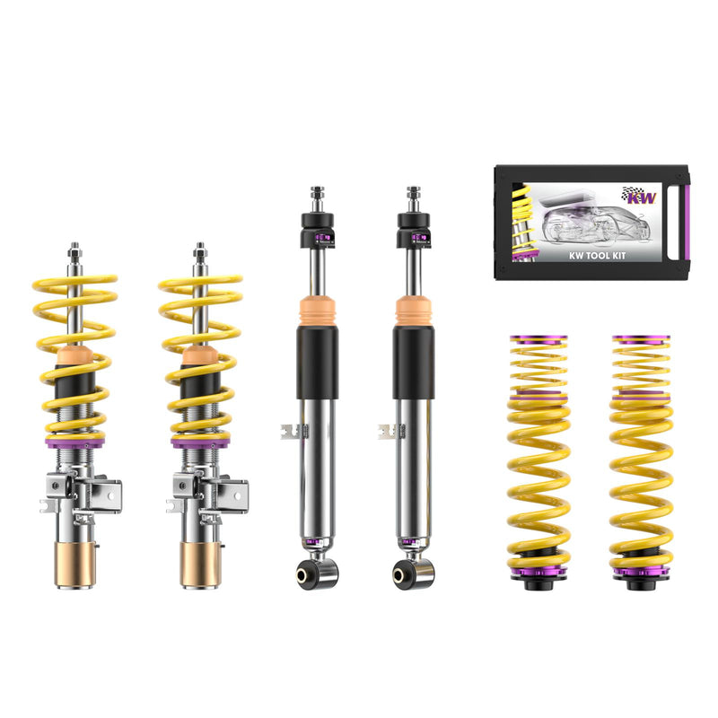 352200CX | KW Coilover suspension V3 inox | Car type: BMW 4 Coupe (G22, G82) 07/2020- 420 i xDrive - 135kW - 1998ccm - 4 cyl. - All-wheel Drive  Only Models  Axle Load FA/RA (kg): -1070/-1360