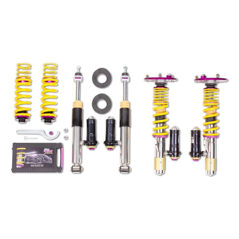 3972020D | KW Coilover suspension V4 Clubsport incl. top mounts  | Car type: BMW 3er (F30, F80) 3-HY, 3L, M3, M3 GTS 11/2011-10/2018 320 d - 147kW - 1995ccm - 4 cyl. - Heckantrieb  Only Models  Axle Load FA/RA (kg): -1090/-1230