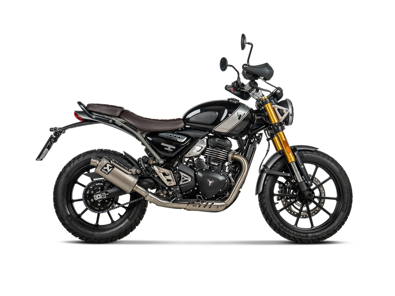 S-T4SO1-HDT | AKRAPOVIC  | TRIUMPH SPEED 400 / SCRAMBLER 400 X 2023-25 | Slip-On Line (Titanium)