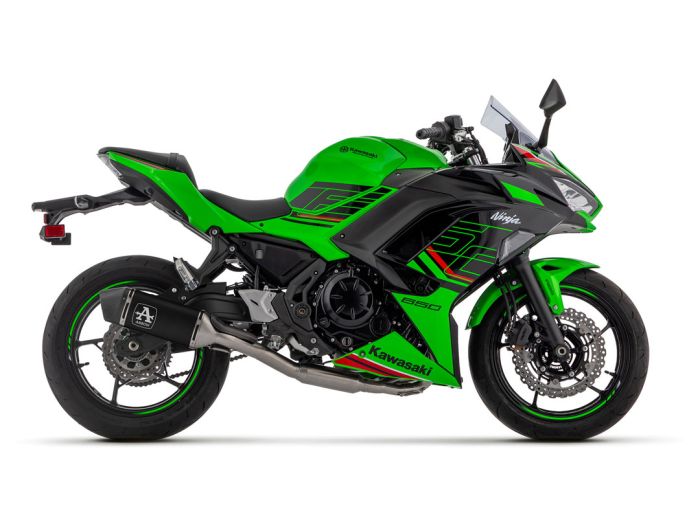 71506VAN | ARROW EXHAUST | Kawasaki NINJA 650 2024-25 | Homologated full system with Veloce aluminium "Dark" silencer