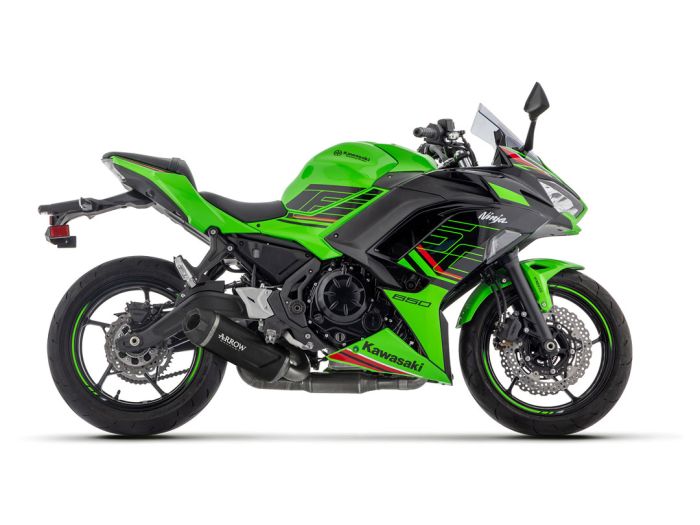 71965AKN | ARROW EXHAUST | Kawasaki NINJA 650 2024-25 | Homologated full system with Indy Race EVO aluminium "Dark" silencer