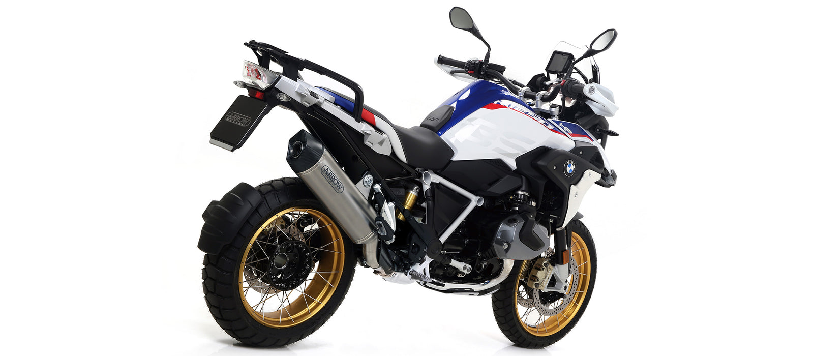 ARROW EXHAUST |  BMW R1200/1250 GS/GSA 2013-2024 | Maxi Race-Tech aluminium "Dark" silencer with carby end cap