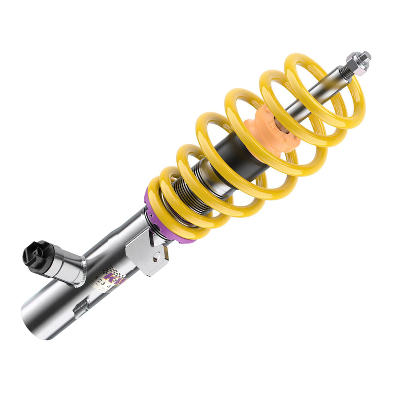 39020018 | KW DDC - Plug & Play coilovers inox | Car type: BMW 2 Coupe (F22, F87) 1C, M3 10/2012-06/2021 220 d - 140kW - 1995ccm - 4 cyl. - Rear-Wheel Drive  Only Models Year: 02/2014- Axle Load FA/RA (kg): 921-1090/-1230 for cars with electronic damping