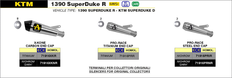 71916PRR | ARROW EXHAUST | KTM 1390 SuperDuke R 2024  | Titanium Pro-Race silencer