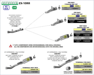 ARROW EXHAUST | Kawasaki ZX-10R / ZX-10RR 2021/2024 | Titanium Pro-Race silencer with titanium link pipe
