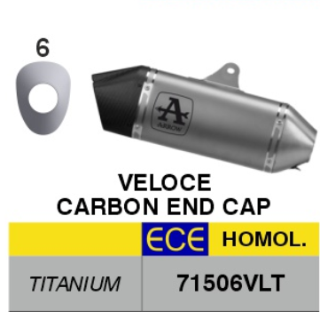 71506VLT | ARROW EXHAUST | Kawasaki NINJA 650 2024-25 | Veloce titanium silencer