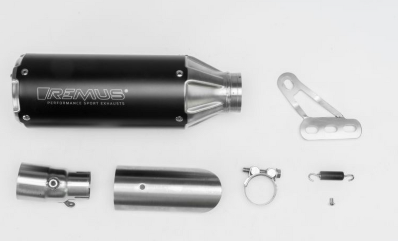 Remus Exhaust | REMUS BoostR stainless steel black, for the Royal Enfield Bear 650, RACING without EC approval
