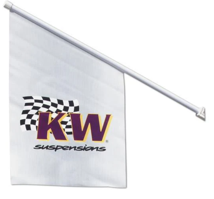 40010004 | KW Suspension | KW-Flag 600x400 mm "KW-Gewindefahrwerke" 540x480