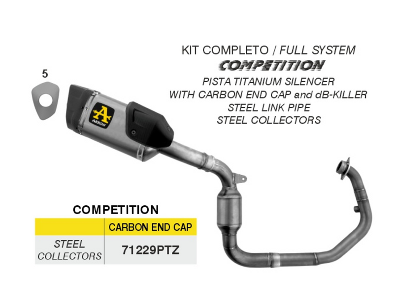 71229PTZ | ARROW EXHAUST | KTM RC 390 2022/2024 | COMPETITION full system