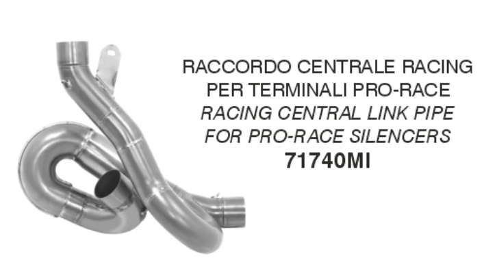 71740MI | ARROW EXHAUST | Ducati Diavel 1260 S 2019-20 | Non catalyzed link pipe for Arrow Pro-Race silencers