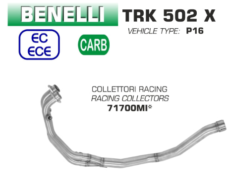 71700MI | ARROW EXHAUST | for Benelli TRK 502X 2018-20 | Racing collectors