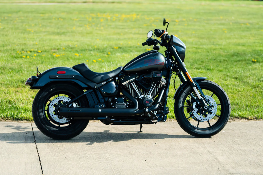 500-1251 | Rinehart Racing | 2025-Later HP40 Softail 2-into-1 Slip-On Muffler Black with Black End Cap