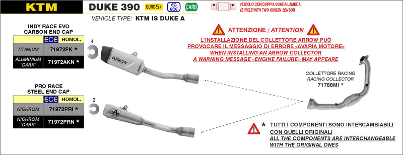 71788MI | ARROW EXHAUST | KTM DUKE 390 2024-25 | Racing collector