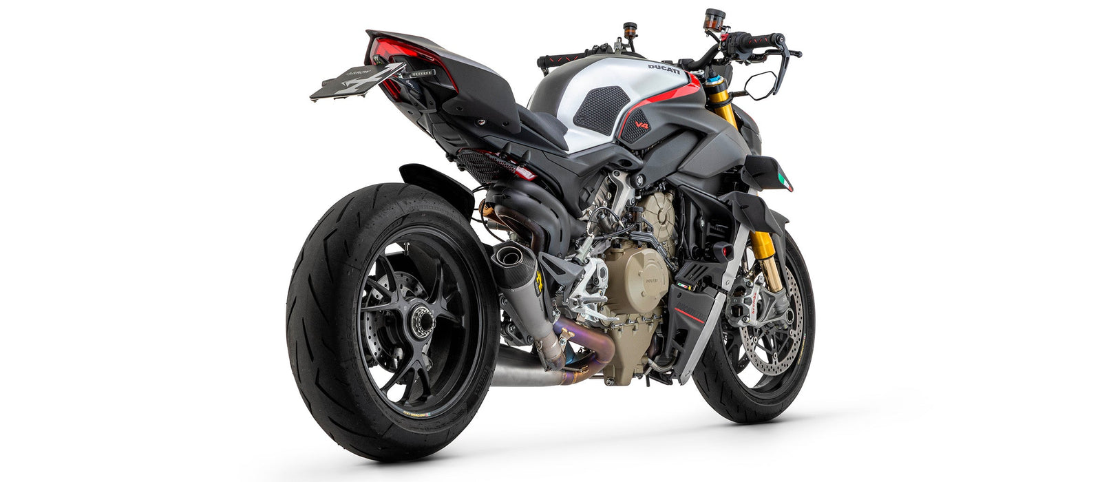 ARROW EXHAUST | DUCATI STREETFIGHTER V4 / PANIGALE V4  2020-24 | Titanium Works silencers (right and left) with stainless steel link pipies