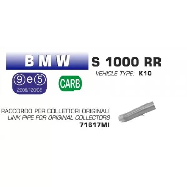 71617MI | ARROW EXHAUST | BMW S 1000 RR 2015-2016 | Link Pipe