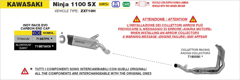 71800MI | ARROW EXHAUST | Kawasaki NINJA 1100 SX 2025 | Racing collectors