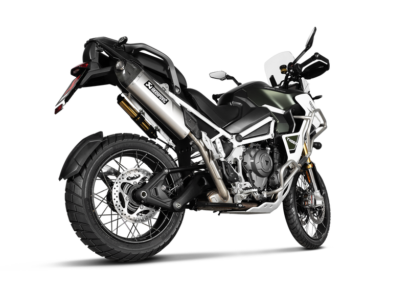 S-T12SO6-HJA | AKRAPOVIC | TRIUMPH Tiger 1200 GT / RALLY  2022-24 | Slip-On Line (Titanium)