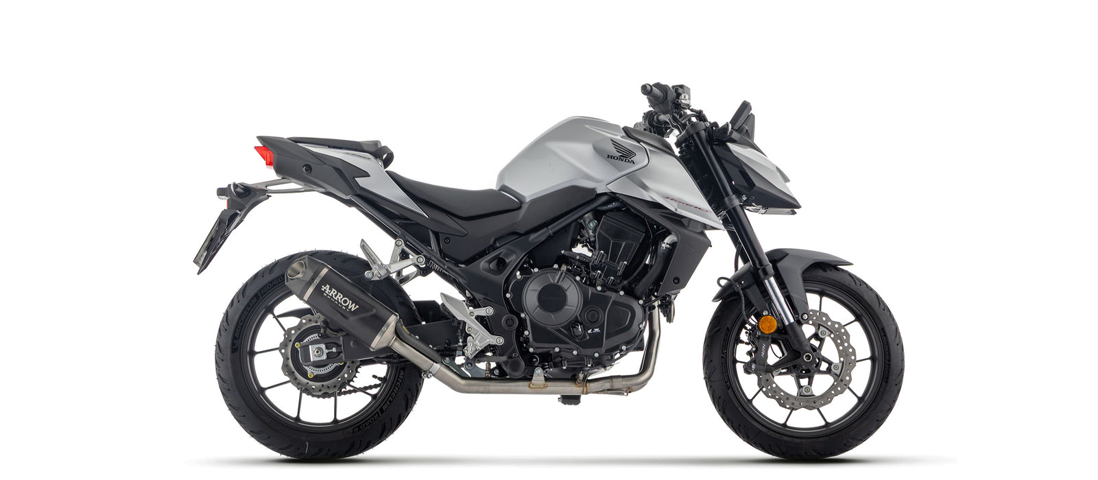 71954AKN | ARROW EXHAUST | Honda CB 750 Hornet 2025 | Indy Race aluminium "Dark" silencer with carby end cap