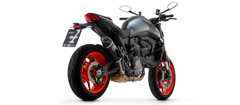 71939AKN | ARROW EXHAUST | Ducati Monster 937 2021-24  | Indy Race aluminium "Dark" silencer with carby end cap