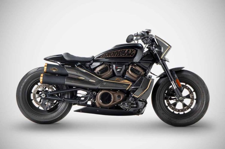 ZHD007S10SBR-B | ZARD EXHAUST | HARLEY DAVIDSON SPORTSTER S | "120TH" SLIP-ON KIT 2021-24