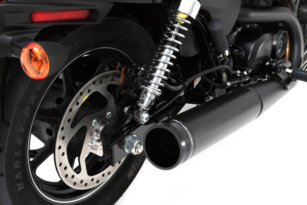 Rinehart Exhaust | Harley Davidson Street 750 / Street Rod Black Slip-on 4.5 inch Slipon