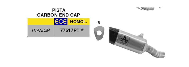 77517PT | ARROW EXHAUST |Kawasaki ZX-10R / ZX-10RR 2026 |  Pista Titanium silencer with carby end cap with titanium link pipe