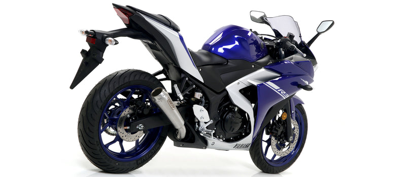 71831PRI + 71683MI | ARROW EXHAUST  | Yamaha YZF R3 2015-24 | Pro Race nichrom silencer + Racing collectors