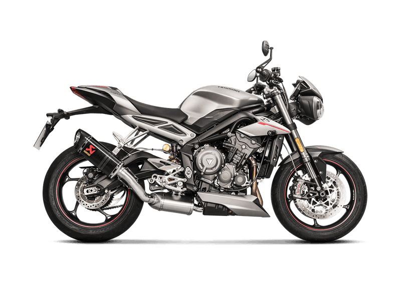 S-T7SO1-HAPC |  AKRPOVIC | Triumph Street Triple 765 S / R / RS 2017 -2019 Slip-On Line (Carbon) - Homologated